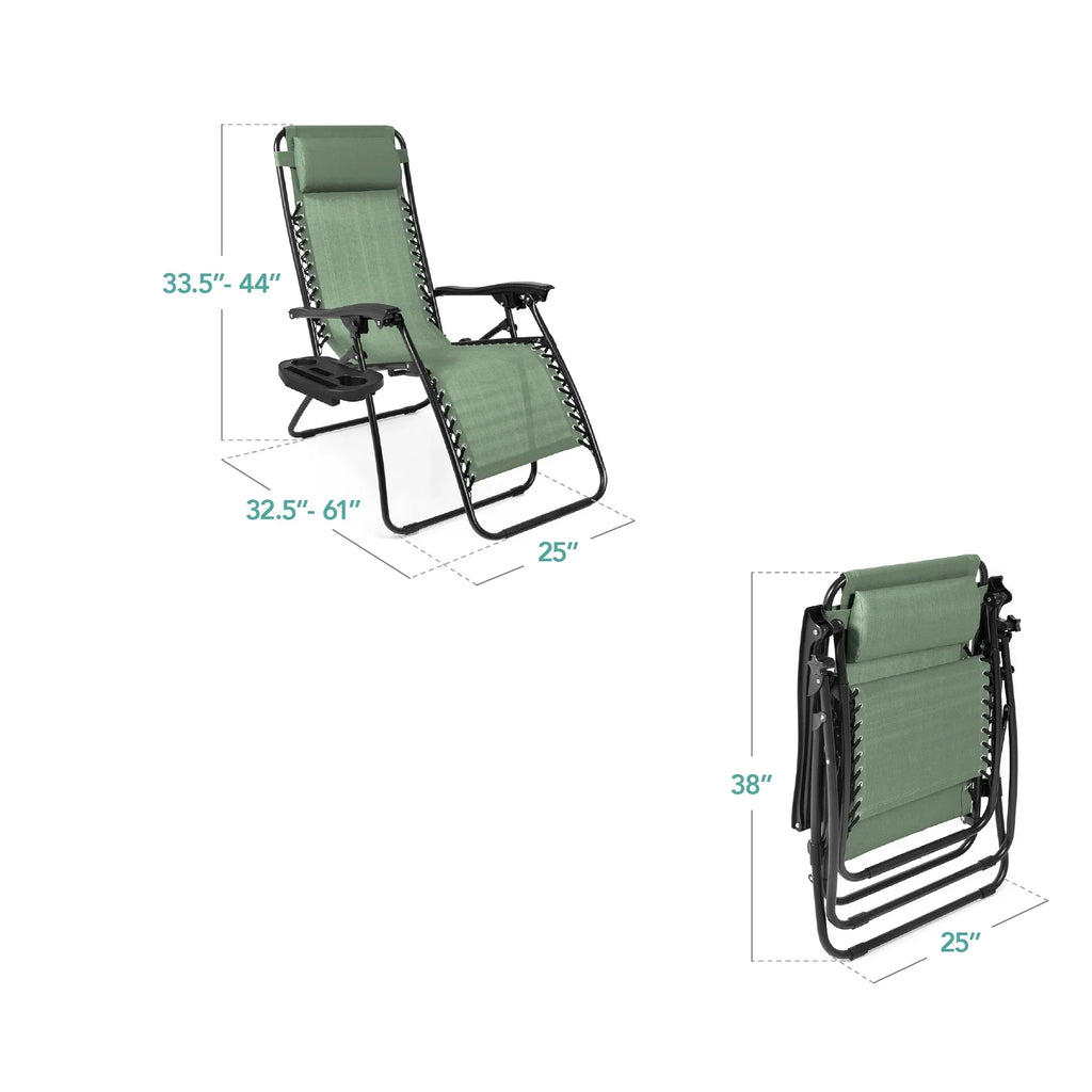 Nouveauté 2026 – Ensemble de 2 fauteuils inclinables zéro gravité Best Choice Products pour terrasse et piscine avec porte-gobelet - Gris