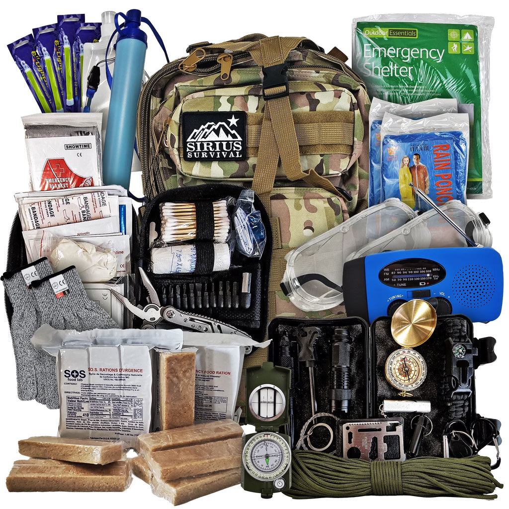 Nouveauté 2026 – Kit de survie d'urgence Vital pour 72 heures en famille - Sac d'évacuation pour ouragans, inondations, tornades ou autres catastrophes - Kit de nourriture et d'eau pour 2 personnes pour 72 heures