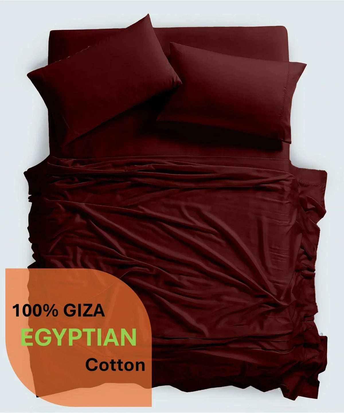 Nouveauté 2026 – Parure de lit 4 pièces en coton égyptien Giza 100 % (600 fils/cm²), drap-housse à bonnet profond de 38 cm, satin doux et respirant - Noir, 1 place
