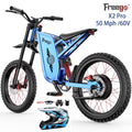 Nouveauté 2026 – Vélo tout-terrain électrique Freego X2 Pro , vitesse maximale de 80 km/h, moteur de 6000 W (crête), batterie 60 V 30 Ah, pneus 19 x 2, suspension intégrale, freins hydrauliques, accélérateur à mi-course, homologué UL2849