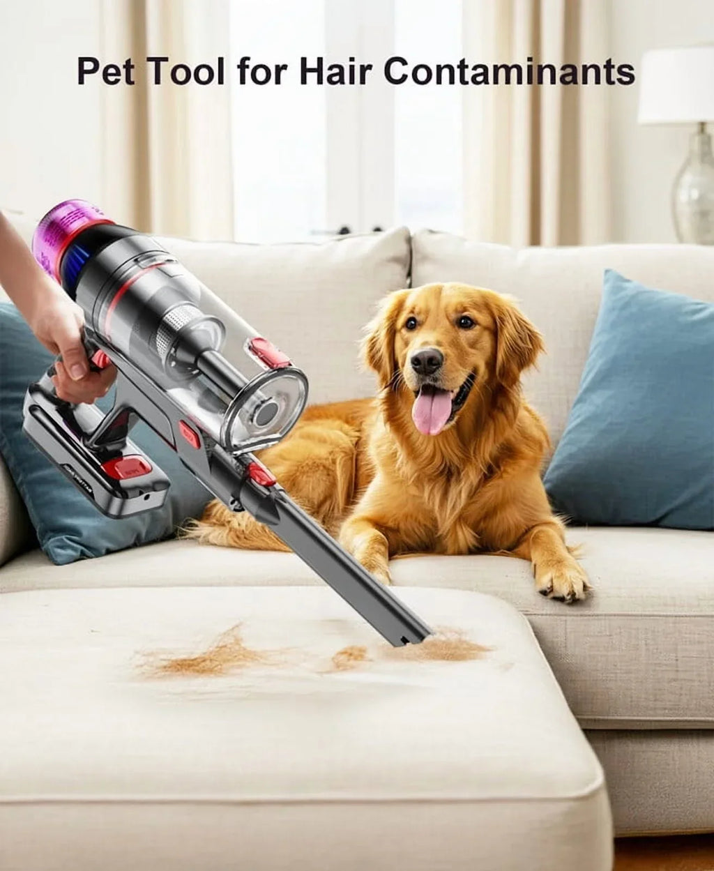Nouveauté 2026 – Aspirateur sans fil Hosaud - 45 000 Pa, 550 W, 55 min d'autonomie, 2 600 mAh - Léger et idéal pour la maison, les poils d'animaux, les tapis et les sols (violet