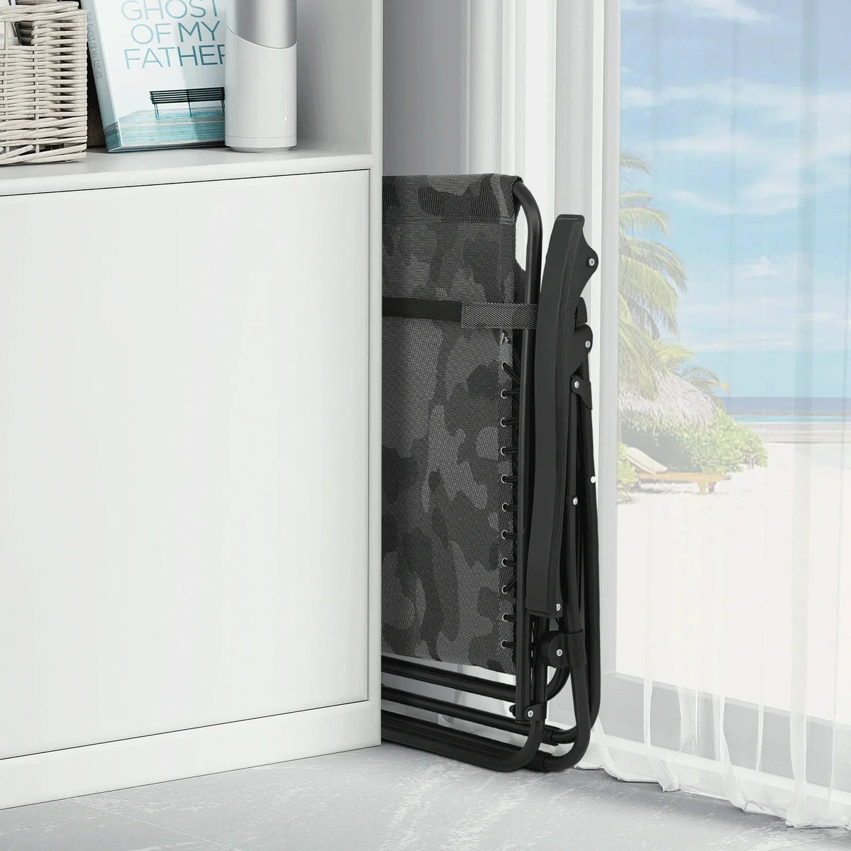 Nouveauté 2026 – Ensemble de 2 chaises MoNiBloom Zero Gravity , fauteuils de plage/terrasse pliables avec auvent et appui-tête, noirs