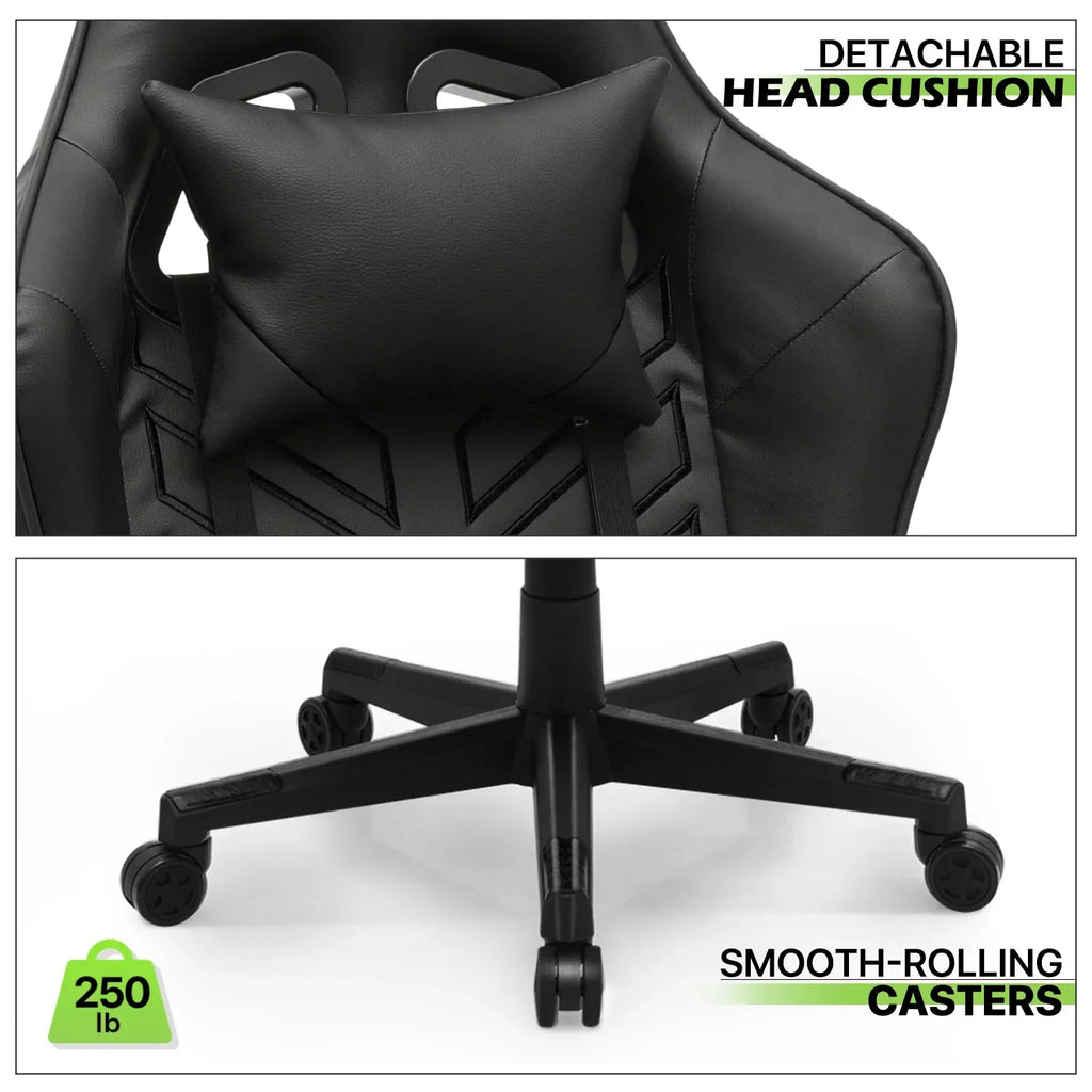 Nouveauté 2026 – Chaise de jeu ergonomique Magshion , chaise de jeu confortable, chaise de bureau en cuir, chaise de jeu pivotante et réglable, bleue