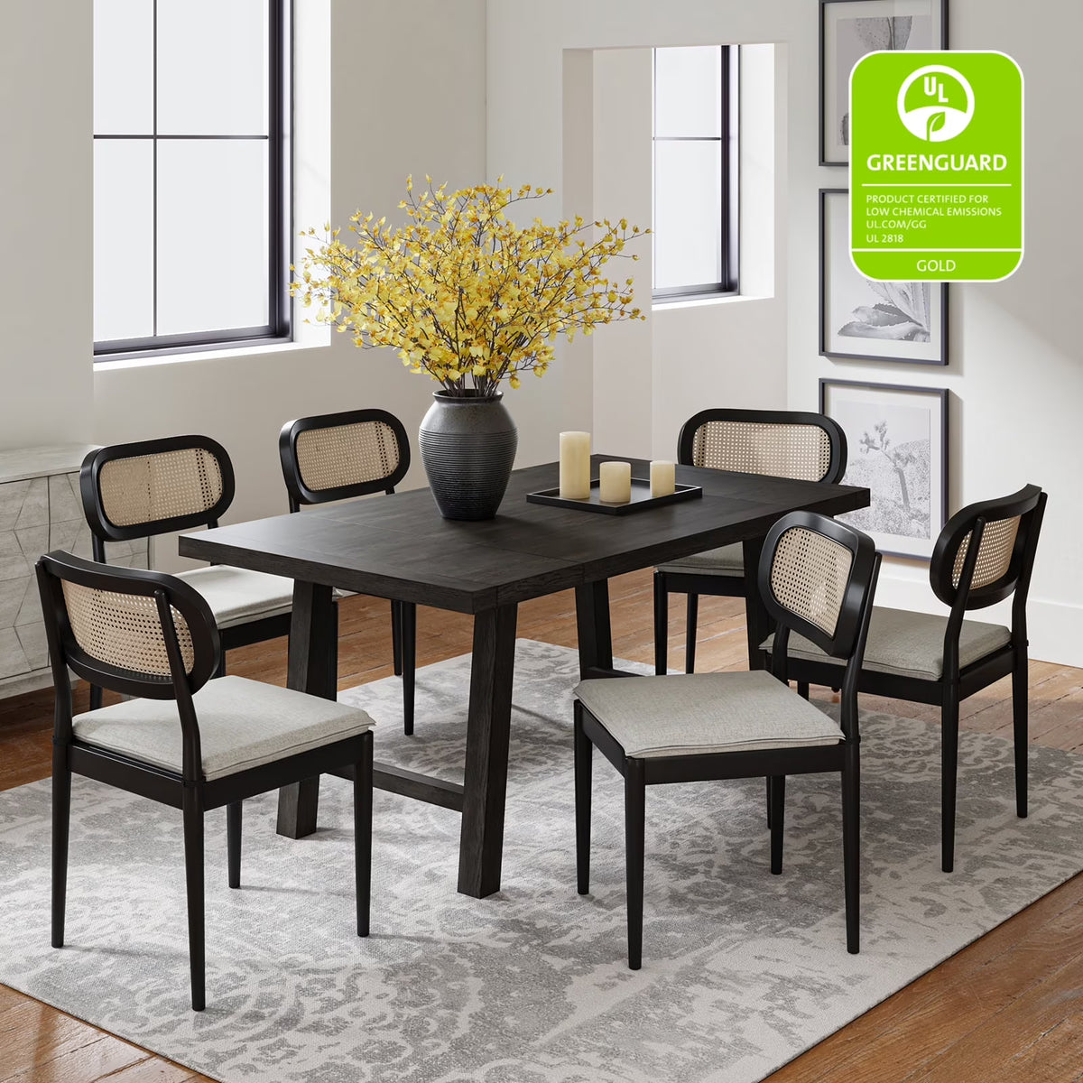 Nouveauté 2026 – Ensemble de 2 chaises de salle à manger Rattan , fauteuils en bois avec coussins amovibles, style gland, pour la maison, la cuisine ou le restaurant