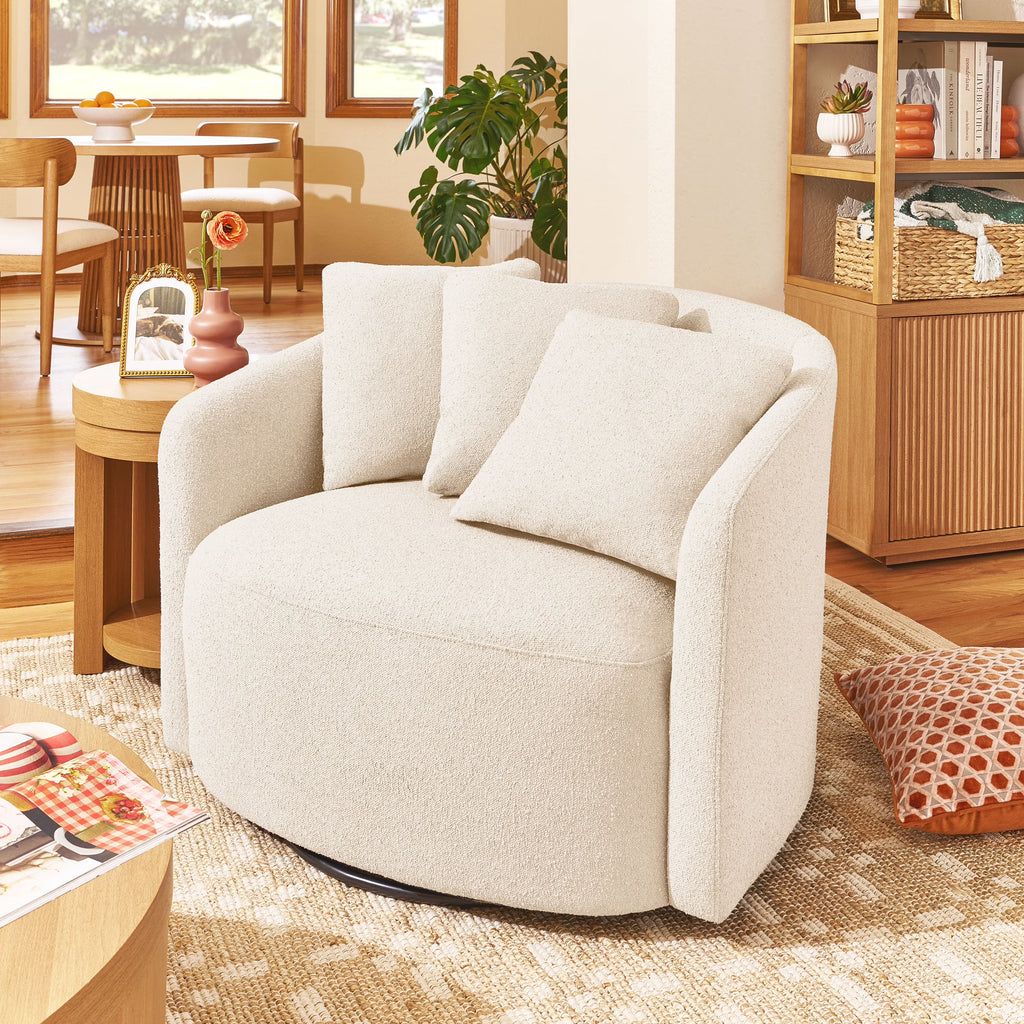 Nouveauté 2026 – Fauteuil d'appoint Beautiful Drew de Drew Barrymore (édition ), coloris crème bouclé