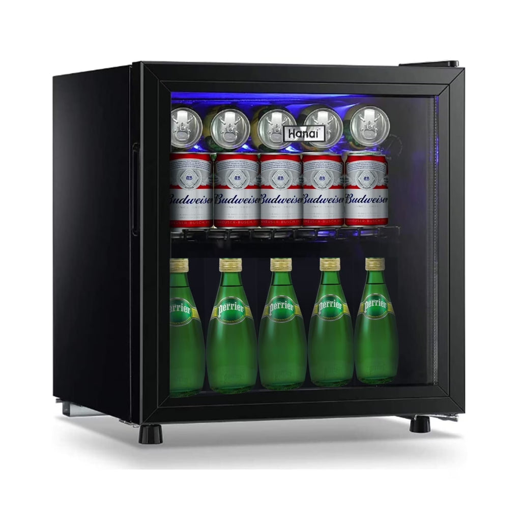 Nouveauté 2026 – Réfrigérateur et refroidisseur de boissons 62-Can, petit mini-réfrigérateur pour la maison, le bureau ou le bar avec porte en verre et étagères amovibles réglables, parfait pour les sodas, la bière ou le vin, acier inoxydable, 1,6 pi