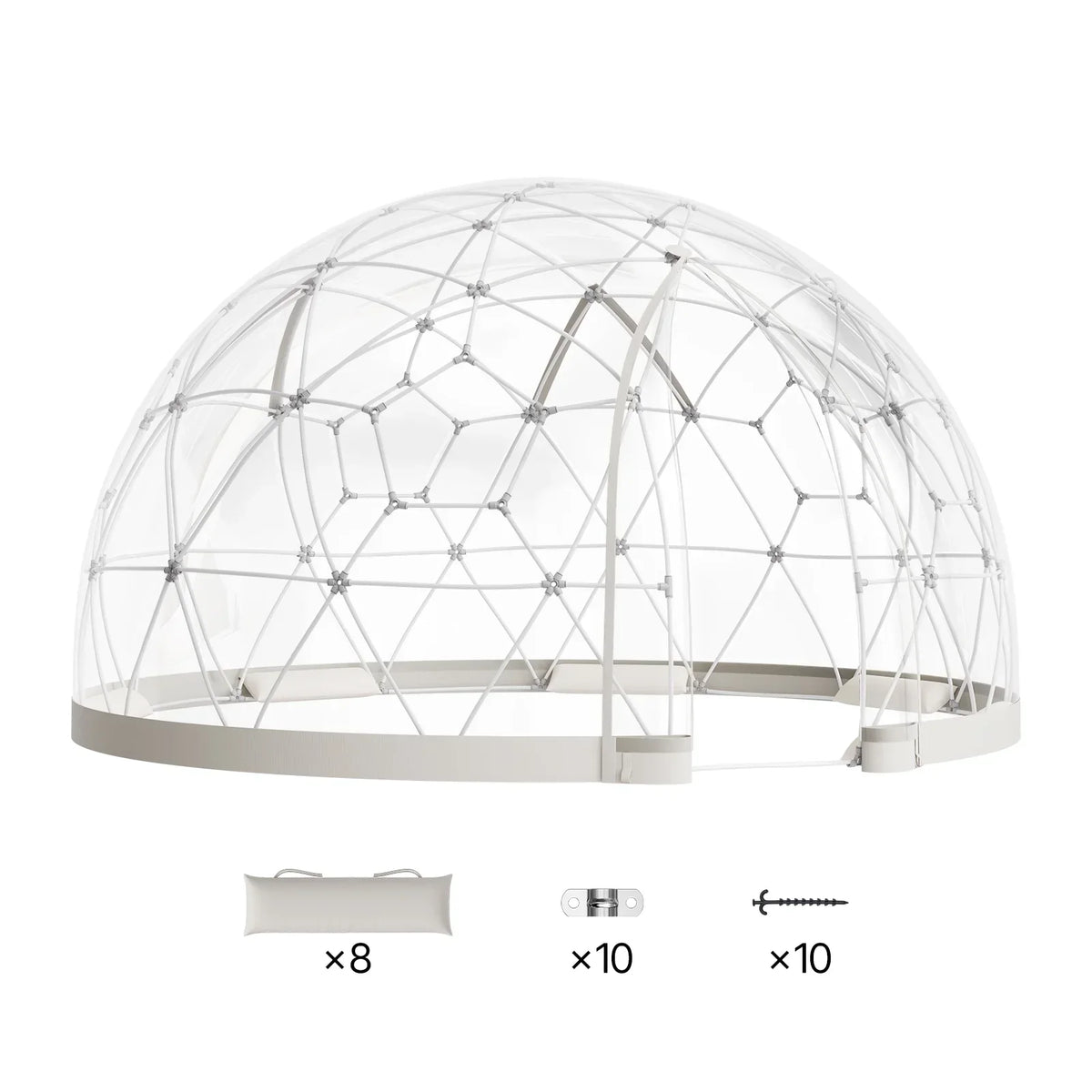 Nouveauté 2026 – Tente dôme de jardin VEVOR , 3,66 x 2,20 m, tente bulle transparente d'extérieur pour 4 à 7 personnes, serre géodésique résistante aux intempéries avec fenêtre, tentes igloo en PVC pour jardin, terrasse, camping, fêtes et mariages