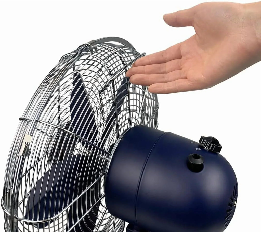 Nouveauté 2026 – Ventilateur de table rétro tout métal Good Housekeeping (92618) avec 3 vitesses, large oscillation et poignée de transport