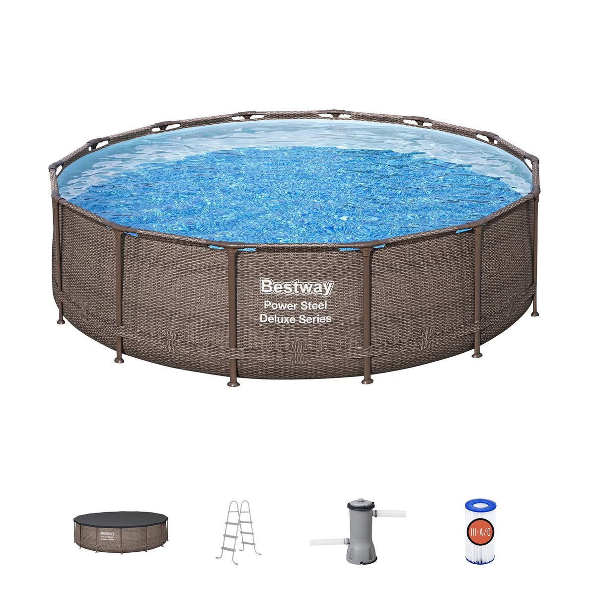 Nouveauté 2026 – Ensemble de piscine extérieure ronde Bestway Power Steel 14 pi x 42 po