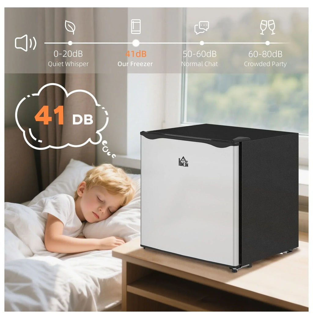 Nouveauté 2026 – Congélateur vertical Mini , 1,1 pi³ - Congélateur compact argenté, étagères amovibles, faible niveau sonore, température réglable - Idéal pour les appartements, les résidences étudiantes et les bureaux