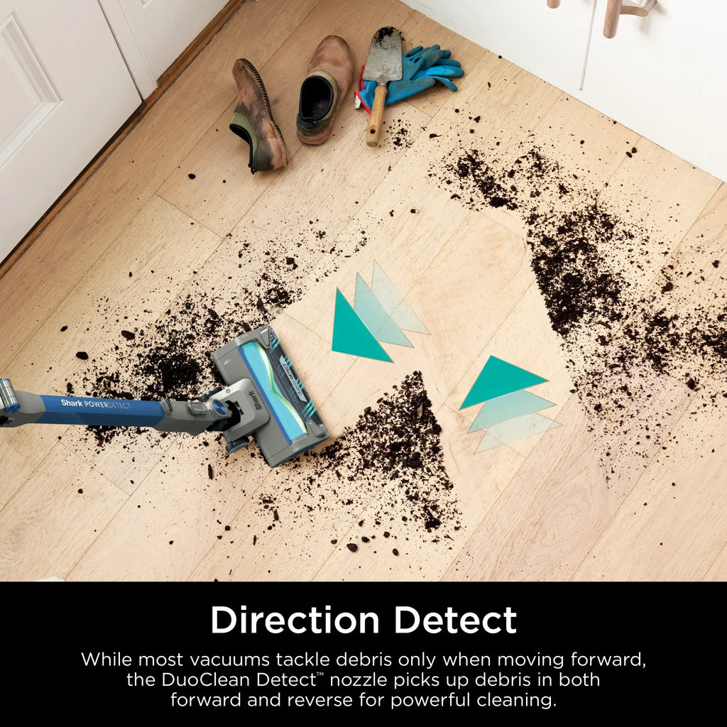 Nouveauté 2026 – Aspirateur balai sans fil Shark PowerDetect , multi-surfaces, avec brosse DuoClean Detect et tube MultiFLEX, jusqu'à 60 minutes d'autonomie, IP1250 bleu