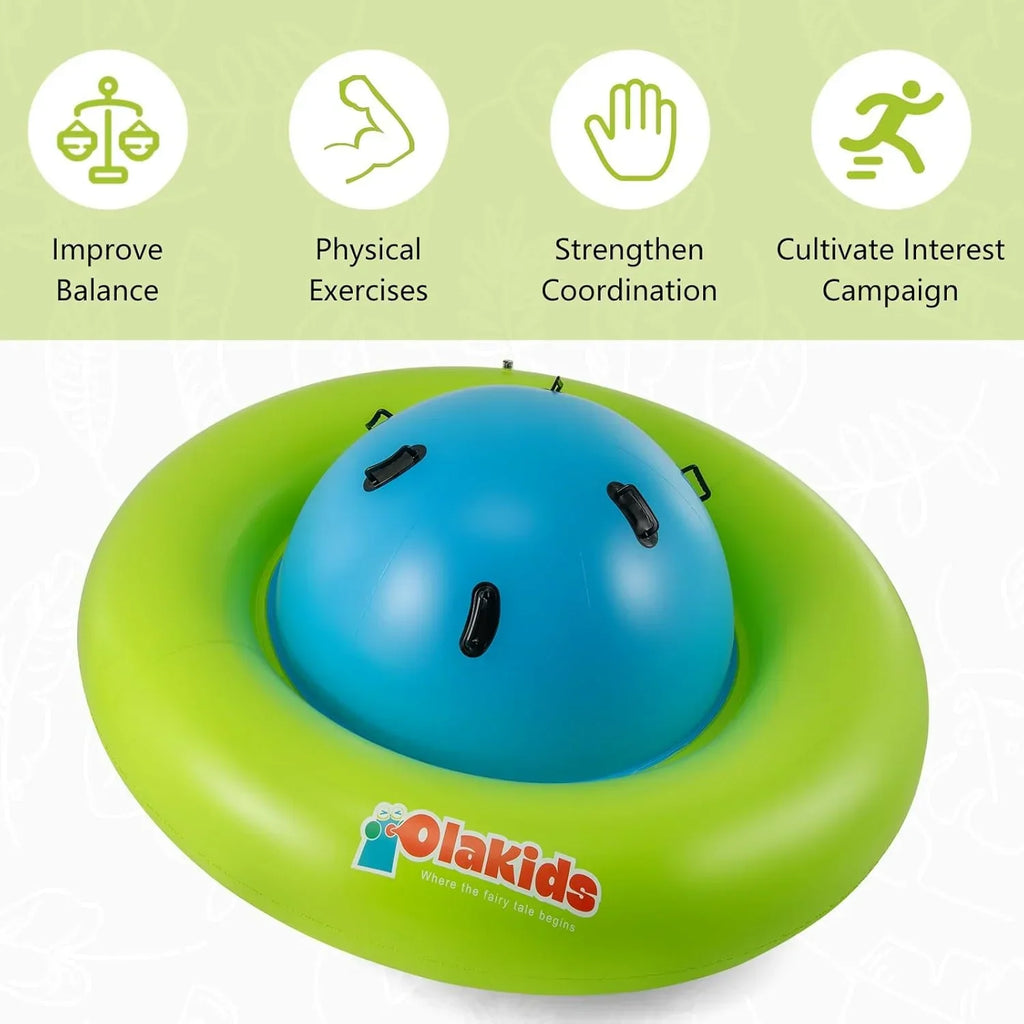 Nouveauté 2026 – Dôme gonflable à bascule OLAKIDS , 2,4 m (8 pi), balançoire géante d'extérieur pour enfants avec 6 poignées de sécurité, poids maximal 113 kg (250 lb), jouet d'escalade pour tout-petits, équipement de jeu pour jardin