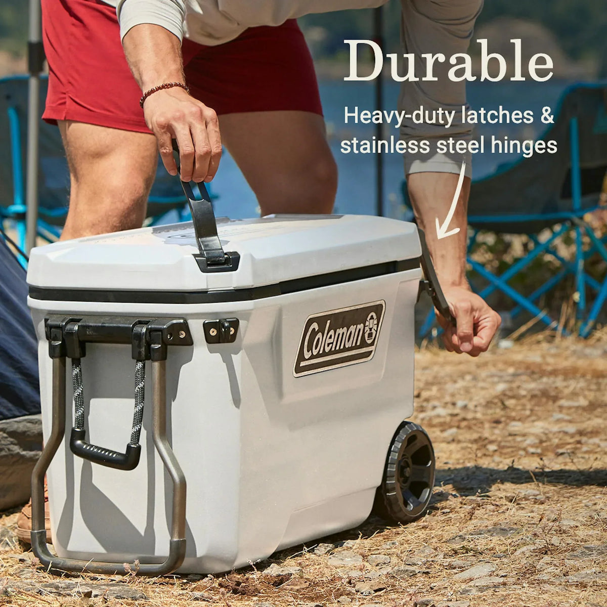 Nouveauté 2026 – Glacière rigide Coleman Convoy Series , 65 pintes (environ 60 litres), avec roulettes, capacité jusqu'à 48 canettes, couleur noyer brun
