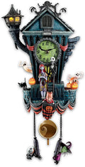 Nouveauté 2026 – The Bradford Exchange Horloge à coucou L'Étrange Noël de Monsieur Jack, 53 cm, musicale, lumineuse, édition limitée