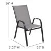 Nouveauté 2026 – Lot de 5 chaises empilables d'extérieur BizChair noires , revêtement Flex Comfort et structure en métal