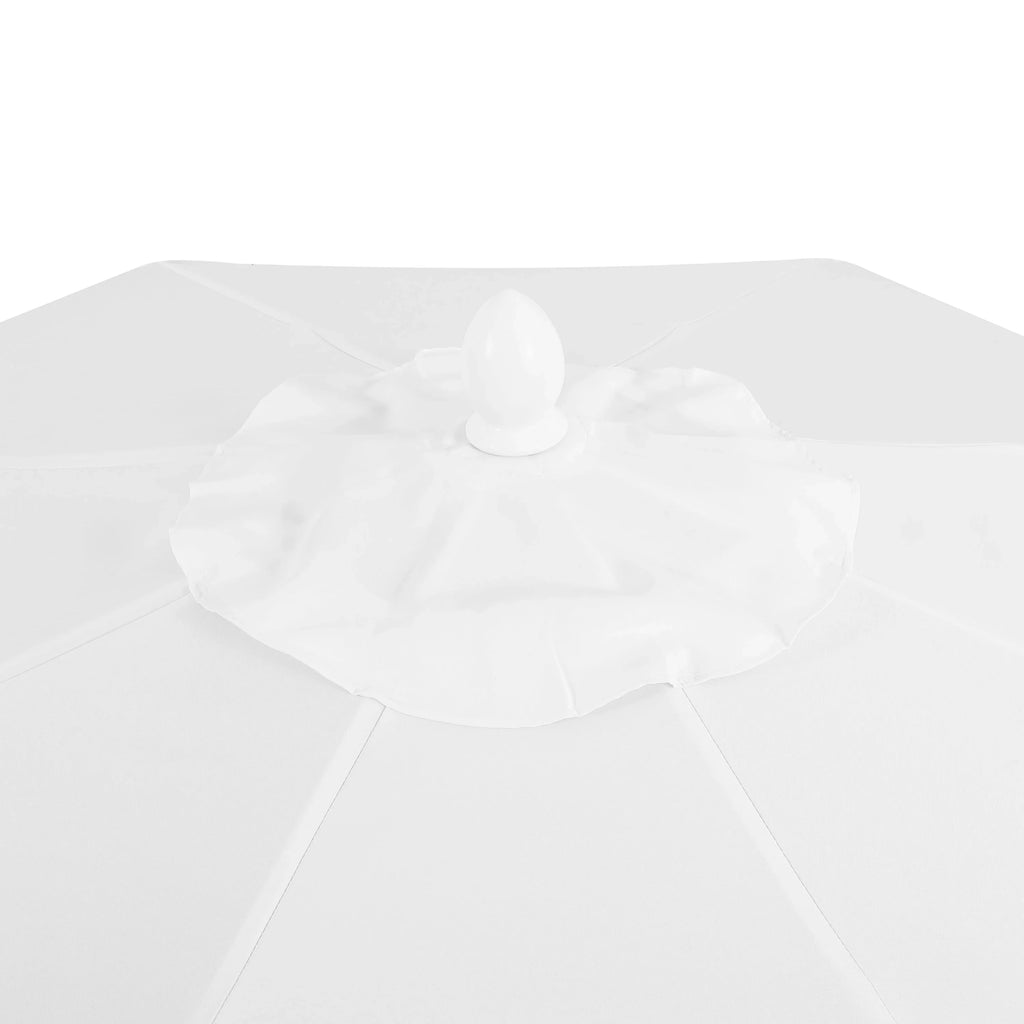 Nouveauté 2026 – Parasol de marché JONATHAN Y Tracy 2,74 m (9 pi), style classique milieu du siècle, franges festonnées, manivelle d'inclinaison automatique, aération et protection UV, rose corail/blanc, mât marron foncé