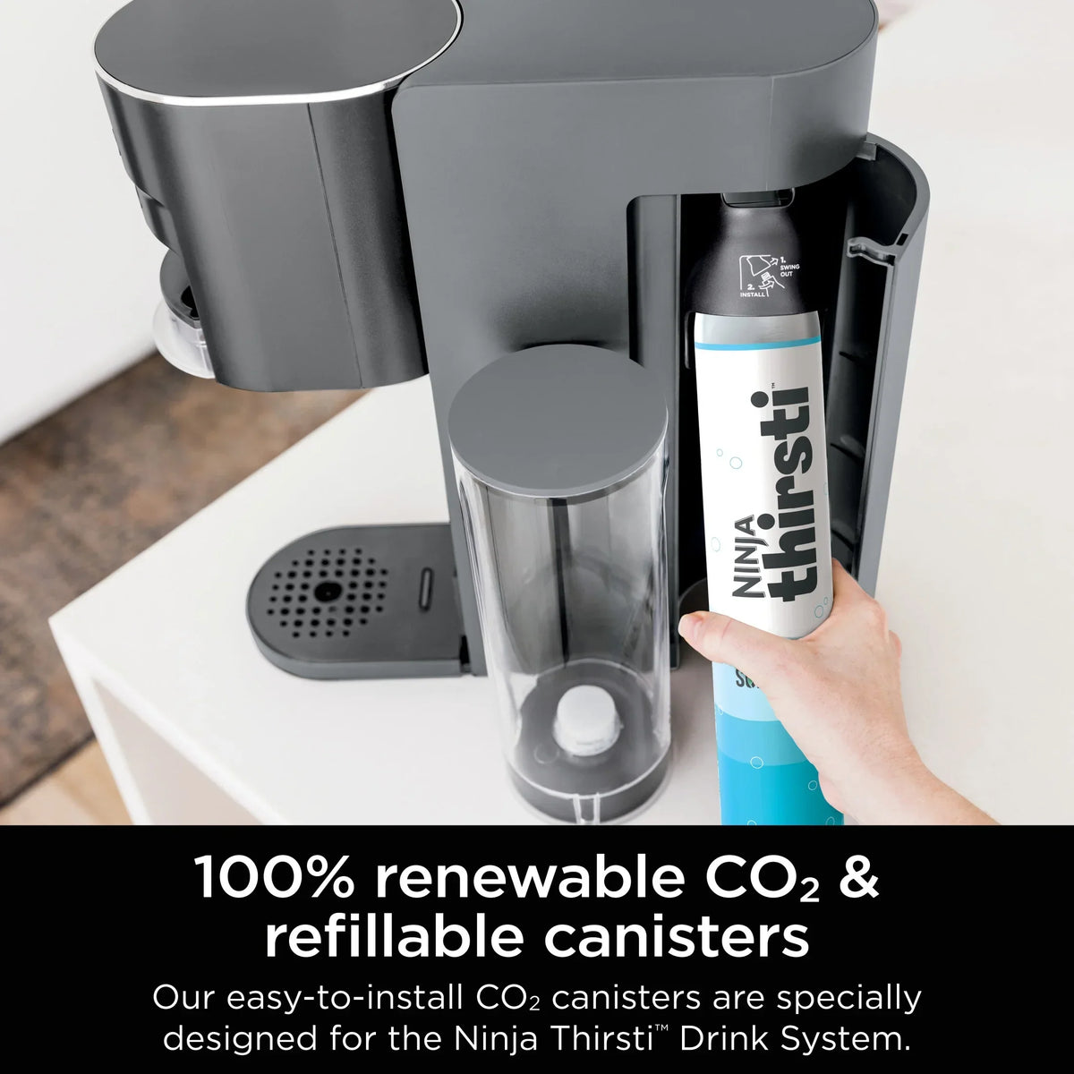 Nouveauté 2026 – Machine à boissons Ninja Thirsti , kit de boissons personnalisées plates et gazeuses, avec cartouche de CO2, arômes et réservoir de 1,4 litre