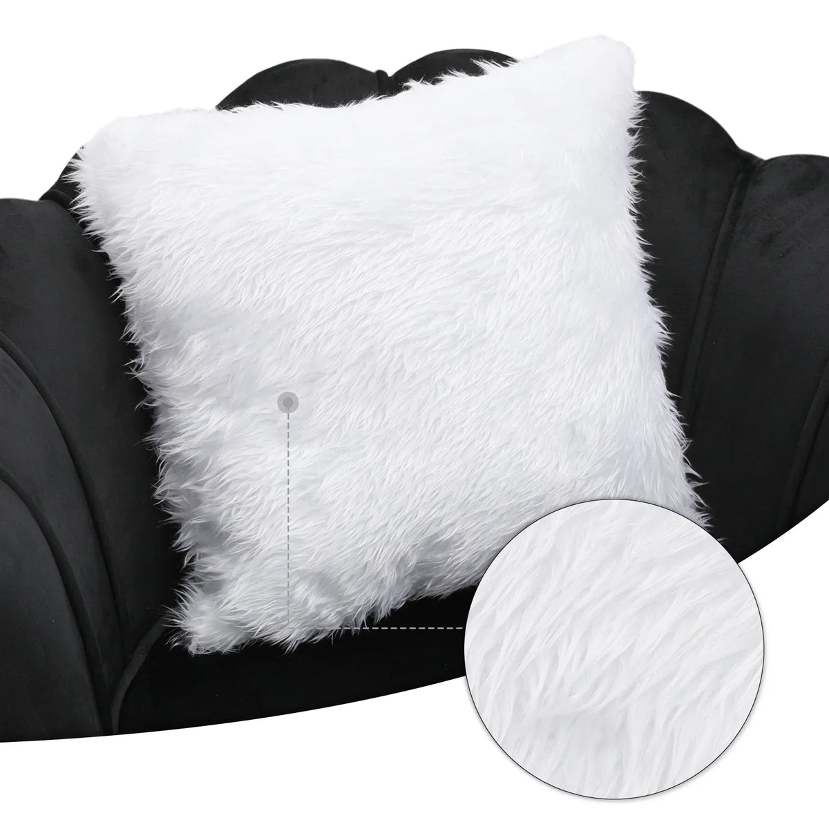 Nouveauté 2026 – Ensemble de 2 fauteuils d'appoint MoNiBloom , capitonnés en velours, avec coussin et repose-pieds. Fauteuil moderne rembourré, assise capitonnée et pieds en métal doré, idéal pour le salon. Couleur : noir