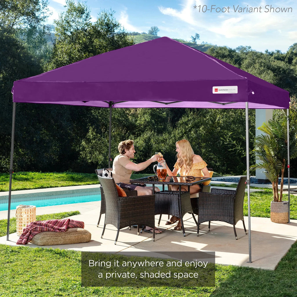 Nouveauté 2026 – Best Choice Products 3,66 m x 3,66 m - Abri pliant facile à monter avec installation en un clic, sac à roulettes et 4 sacs de lestage - Bleu marine