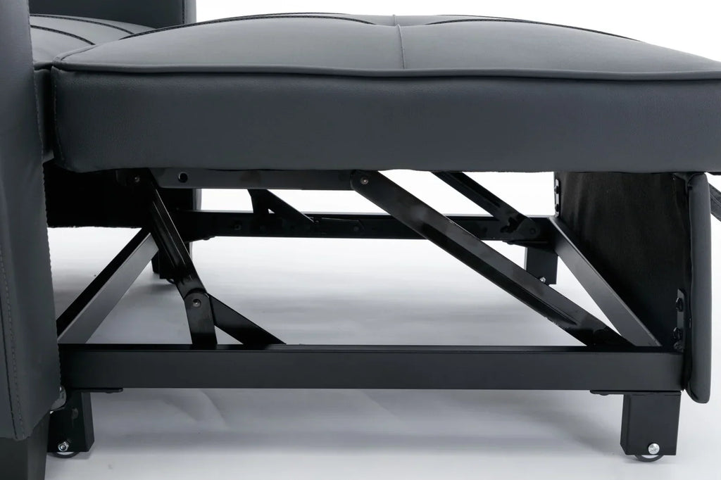 Nouveauté 2026 – Canapé-lit futon convertible , fauteuil-lit multifonctionnel 3 en 1 avec ports USB, dossier inclinable réglable, idéal pour les petits espaces (salon, chambre), revêtement en tissu technique, gris foncé