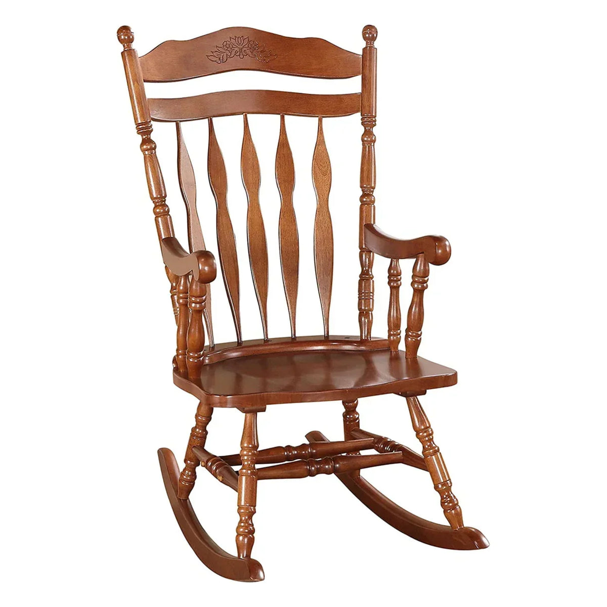 Nouveauté 2026 – Fauteuil à bascule en bois , brun noyer foncé - Saltoro Sherpi