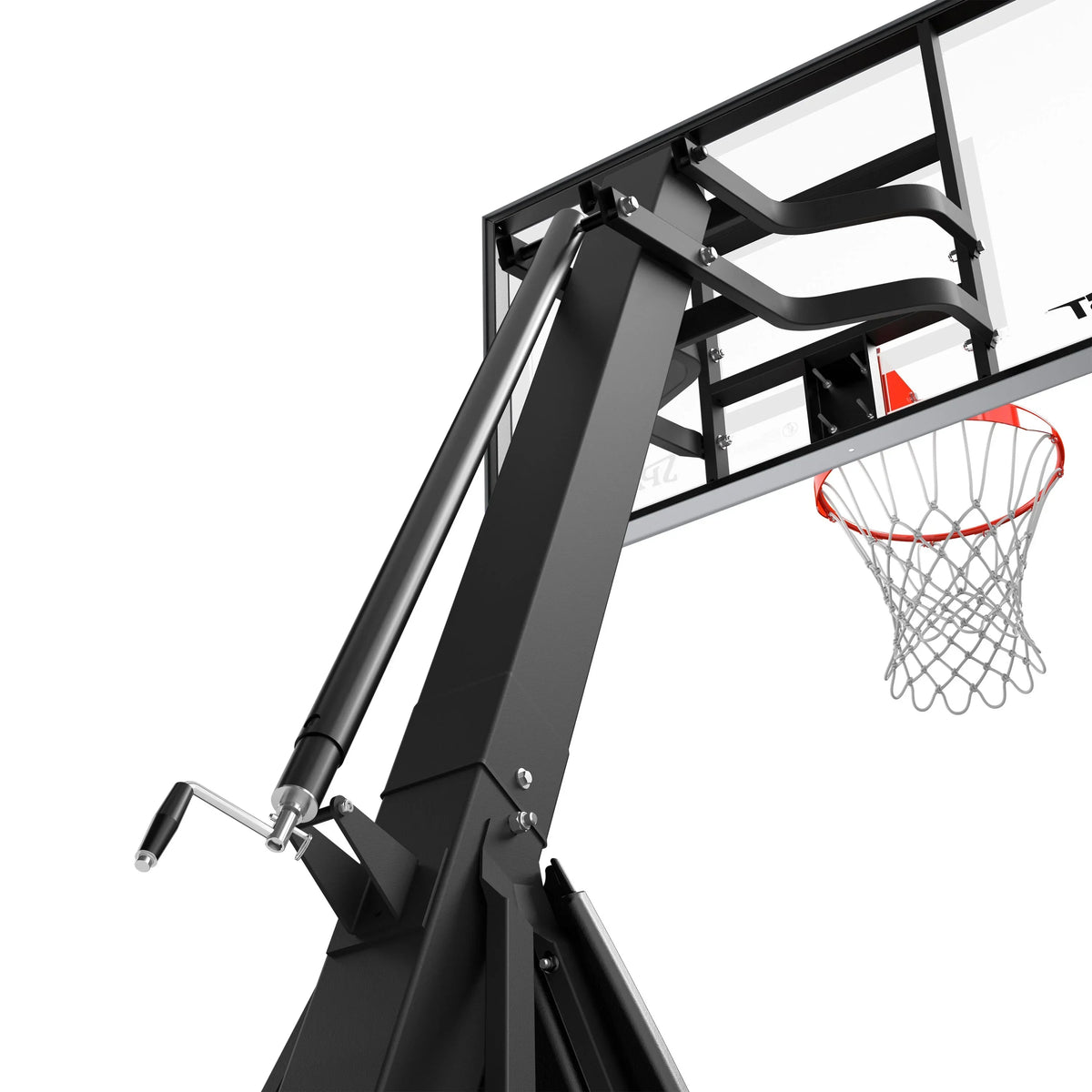 Nouveauté 2026 – Spalding the Beast 7,5 pi - 10 pi Hauteur réglable Système de basketball portable en verre de 60 po (Adulte