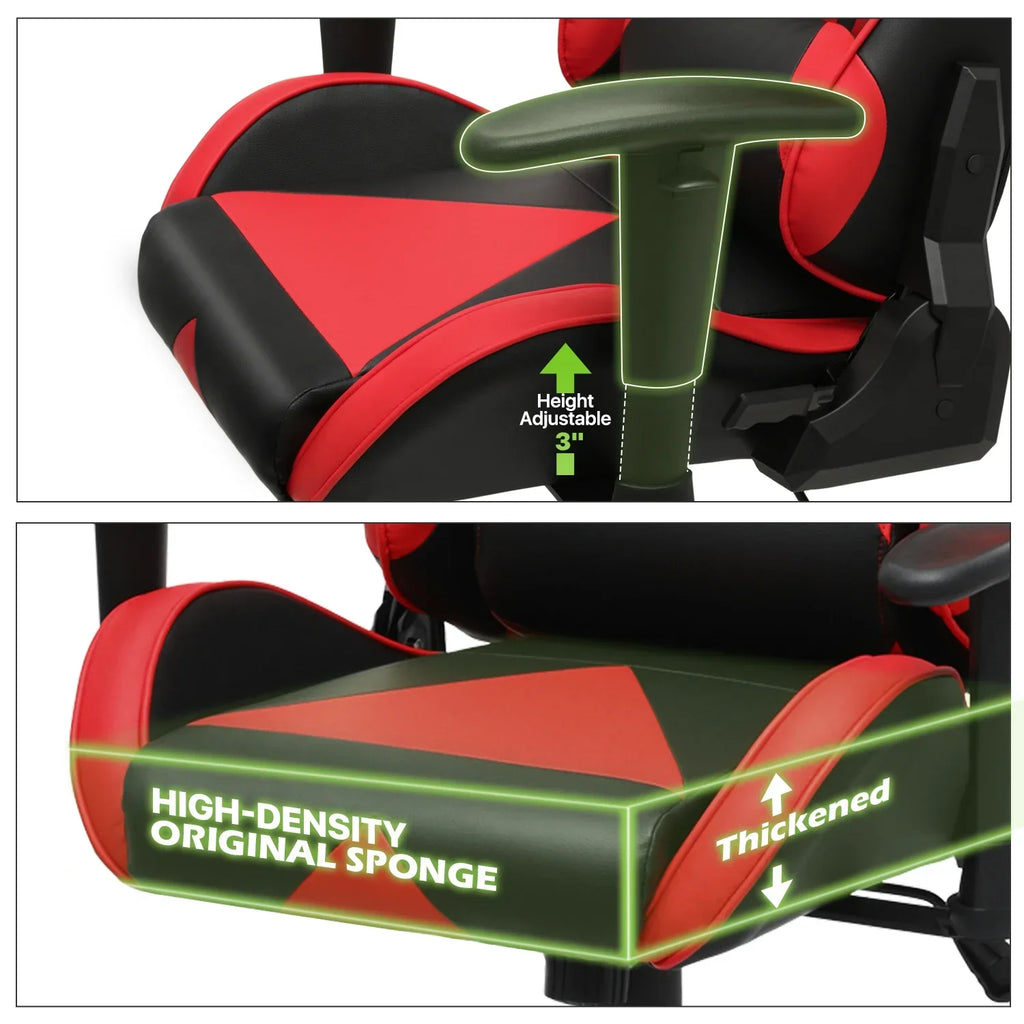 Nouveauté 2026 – Chaise de jeu ergonomique Magshion , chaise de jeu confortable, chaise de bureau en cuir, chaise de jeu pivotante et réglable, bleue