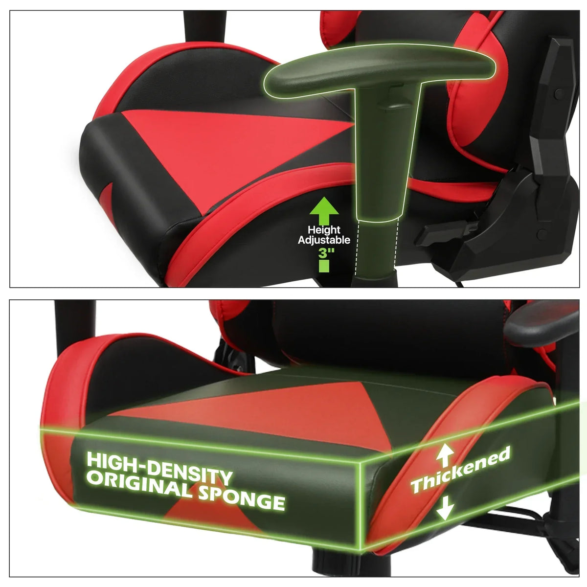 Nouveauté 2026 – Chaise de jeu ergonomique Magshion , chaise de jeu confortable, chaise de bureau en cuir, chaise de jeu pivotante et réglable, bleue