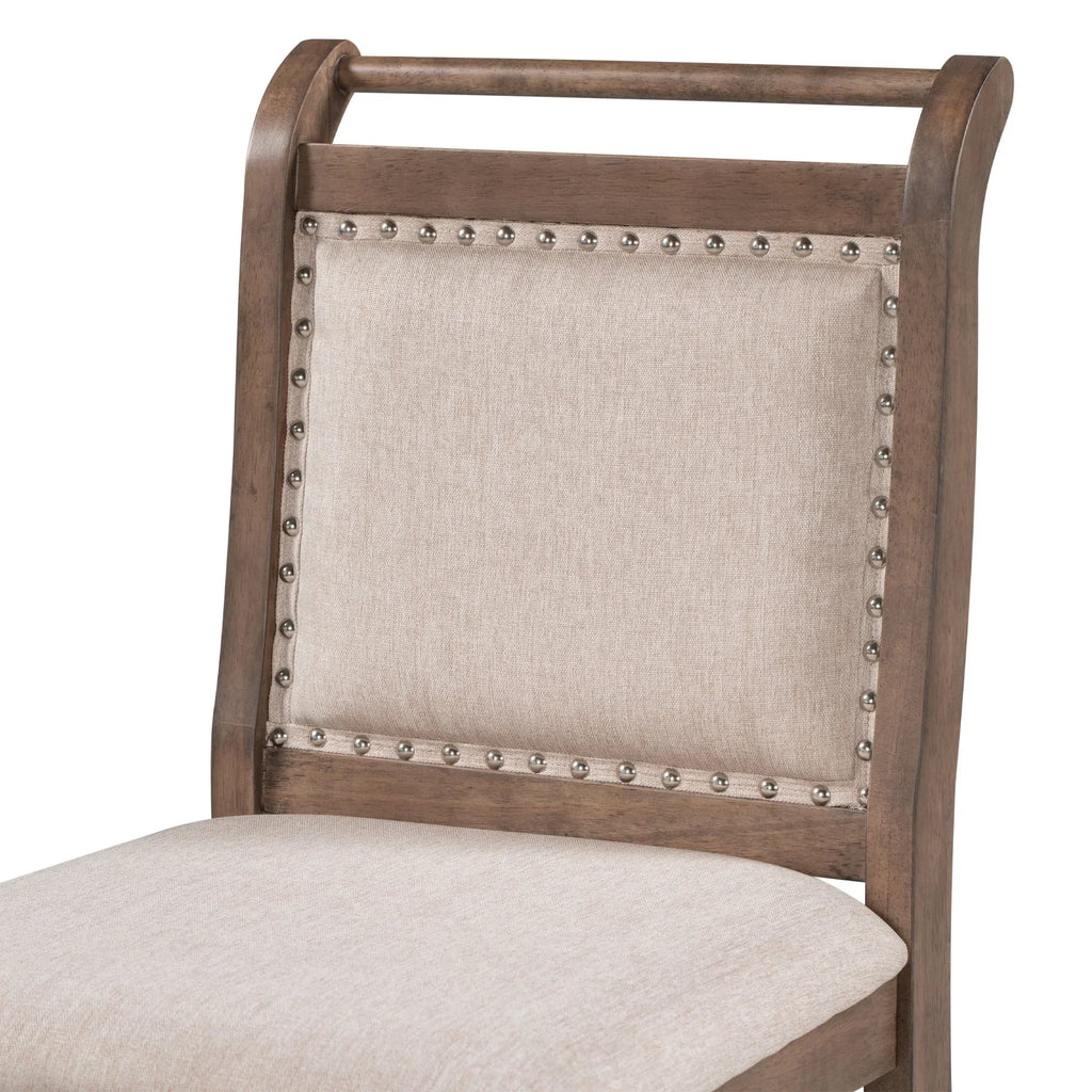 Nouveauté 2026 – Ensemble de salle à manger pliant 3 pièces en bois Harper & Bright Designs : table à abattants et 2 chaises de bar rembourrées, idéal pour les petits espaces, marron