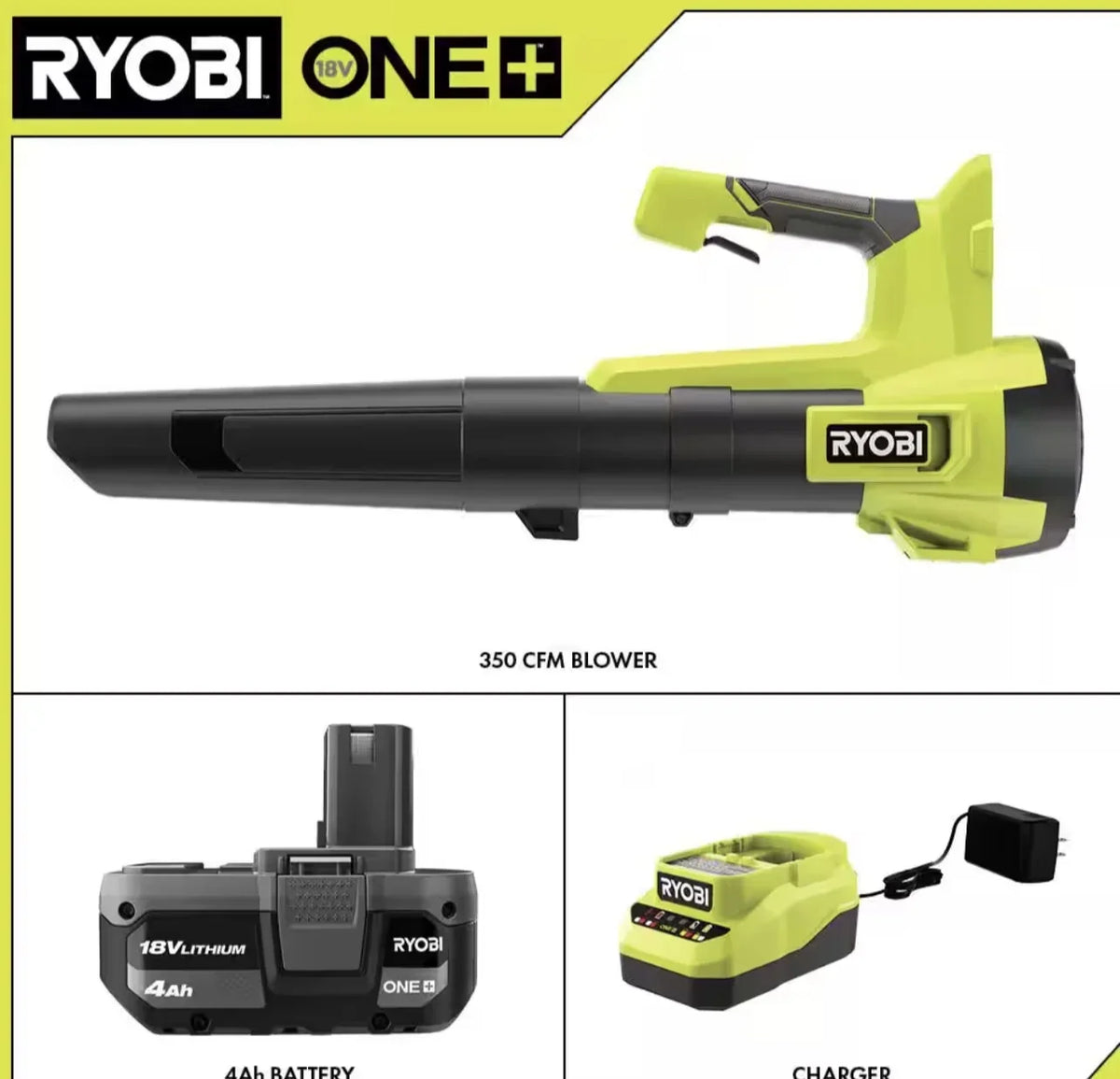 Nouveauté 2026 – RYOBI ONE+ 18V 160 km/h 350 CFM