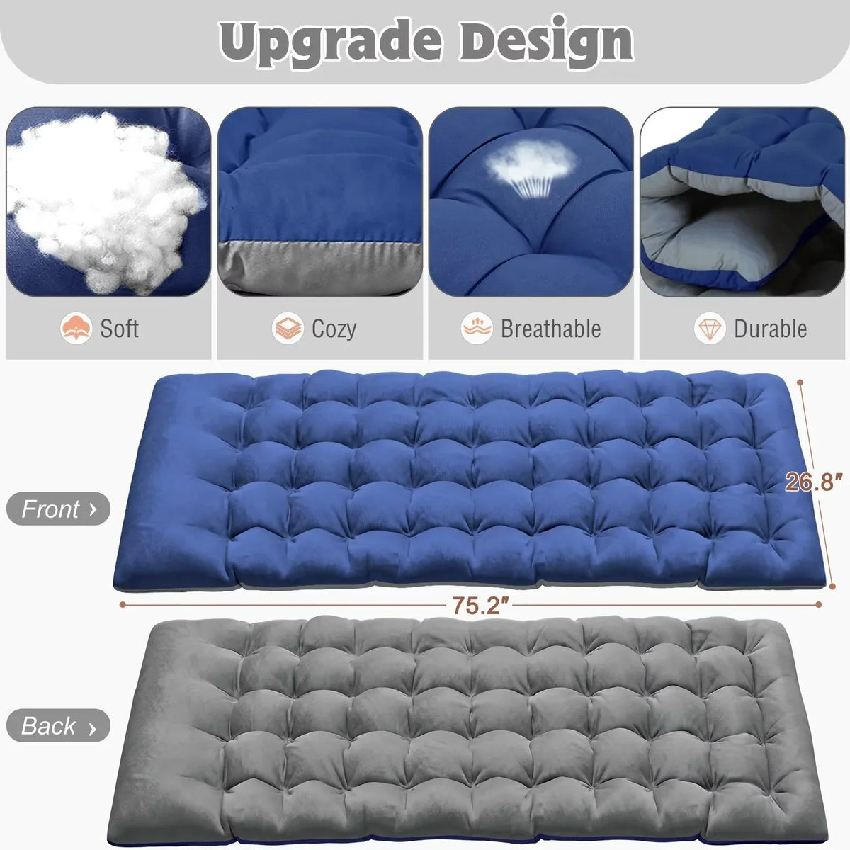Nouveauté 2026 – Chaise longue MOPHOTO avec matelas, supportant jusqu'à 200 kg, lit de camp portable et robuste, réglable, idéal pour le camping, la piscine, la plage et la terrasse