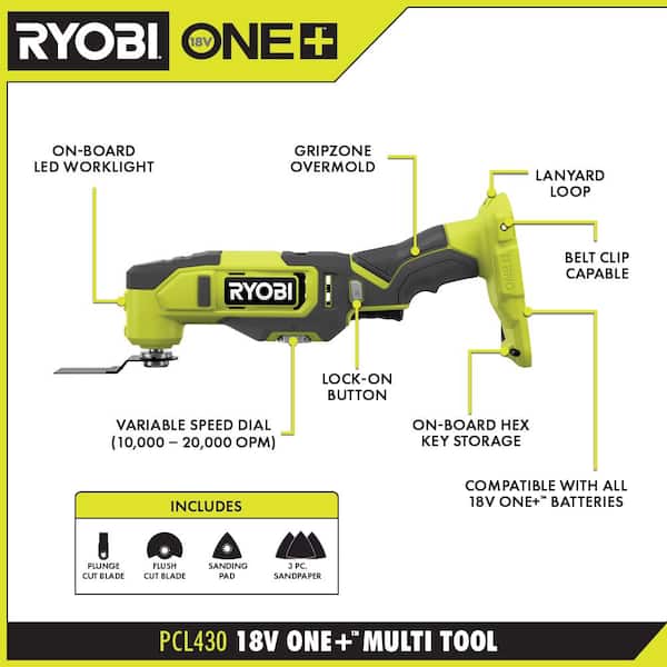 Nouveauté 2026 – Kit combiné sans fil ONE+ 18 V comprenant 6 outils, une batterie de 1,5 Ah, une batterie de 4,0 Ah et un chargeur
