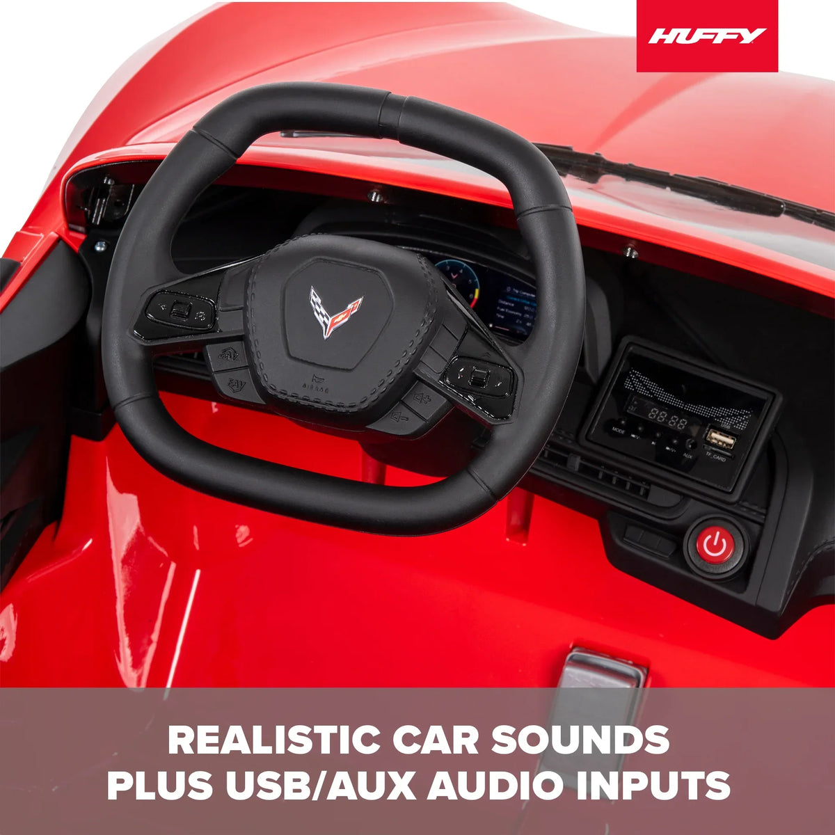 Nouveauté 2026 – Voiture électrique Huffy Corvette Stingray 12V , pour enfants de 3 ans et plus, avec effets sonores