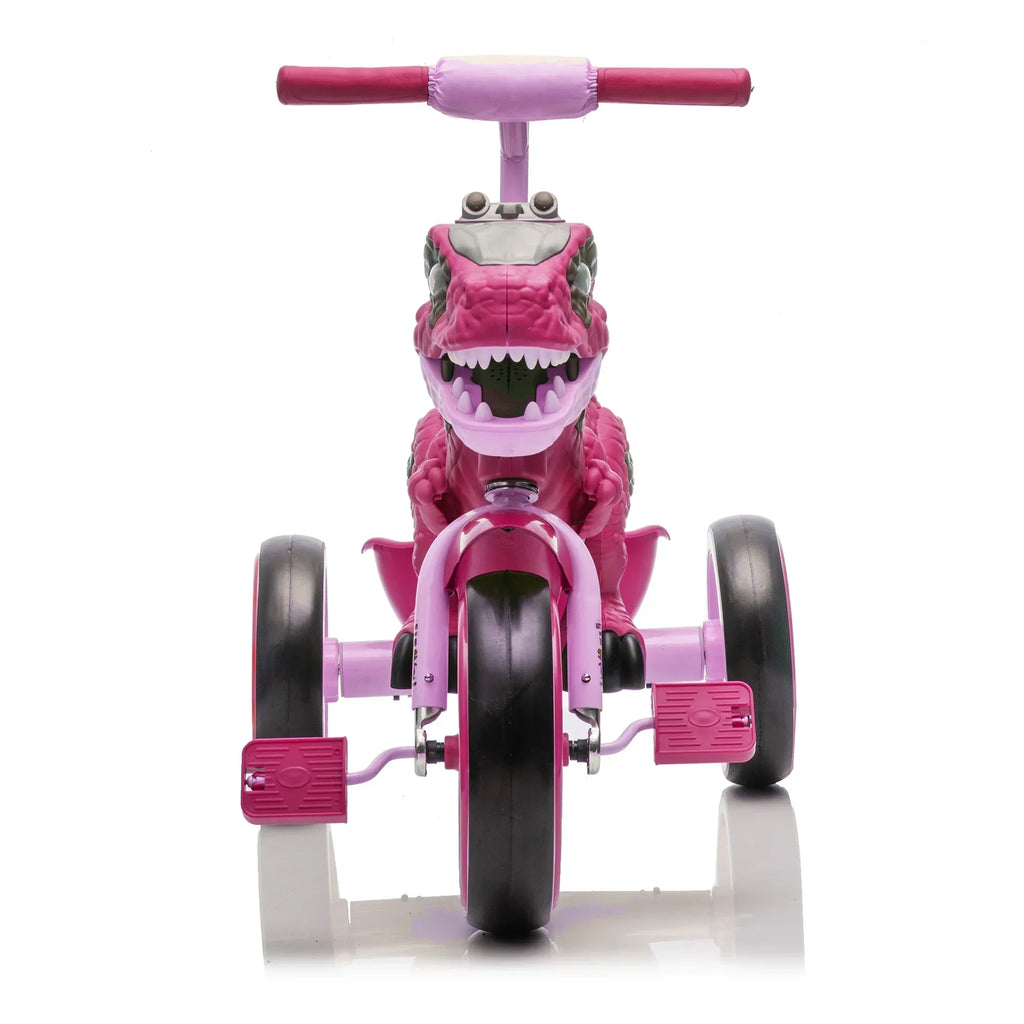 Nouveauté 2026 – Tricycle dinosaure Xuanlur pour enfants , avec larges roues lumineuses, pédales antidérapantes, panier arrière, musique et lumières LED, jouet idéal pour les enfants de 3 à 6 ans (vert