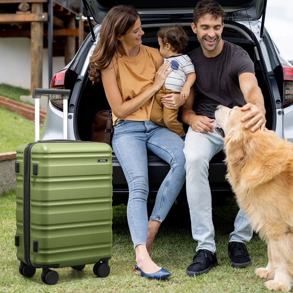 Nouveauté 2026 – Ensemble de bagages MIUSSE , 3 pièces : valise cabine 20 pouces à roulettes, coque rigide 100 % PC avec serrure TSA, conforme aux normes des compagnies aériennes, avec sac à dos de voyage pour hommes et femmes