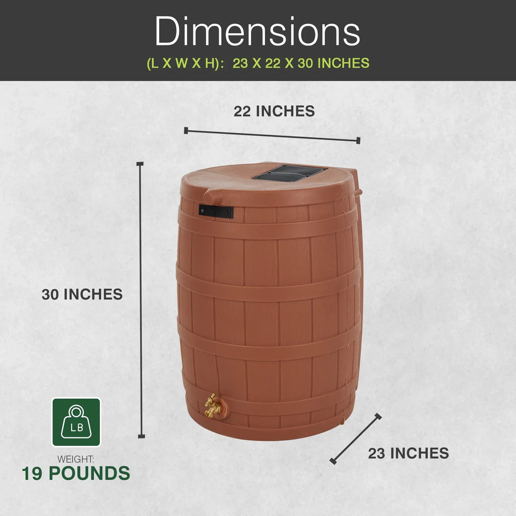 Nouveauté 2026 – Récupérateur d'eau de pluie Good Ideas Rain Wizard 50 gallons (190 litres