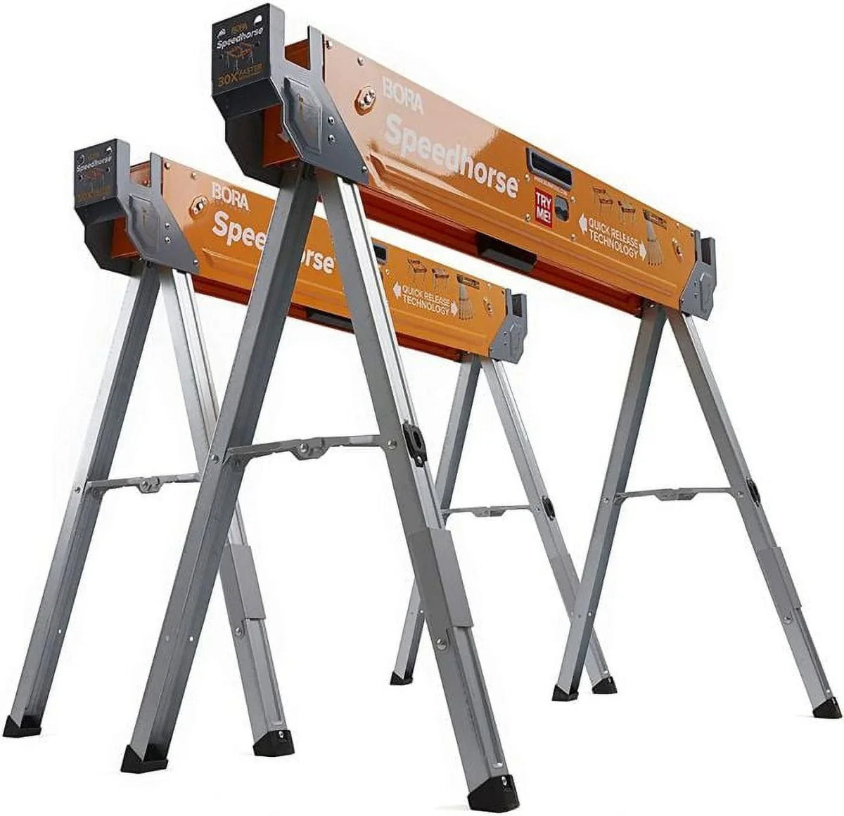 Nouveauté 2026 – Tréteau Speedhorse en acier de 76 cm (30 po) de hauteur, neuf, avec pieds à dégagement automatique (paquet de 2