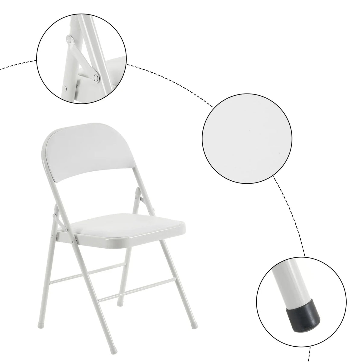 Nouveauté 2026 – Lot de 6 chaises pliantes grises avec assise rembourrée, portables et empilables, pour une utilisation intérieure et extérieure. Structure métallique robuste, idéale pour les événements, bureaux, mariages et fêtes. Capacité de charge