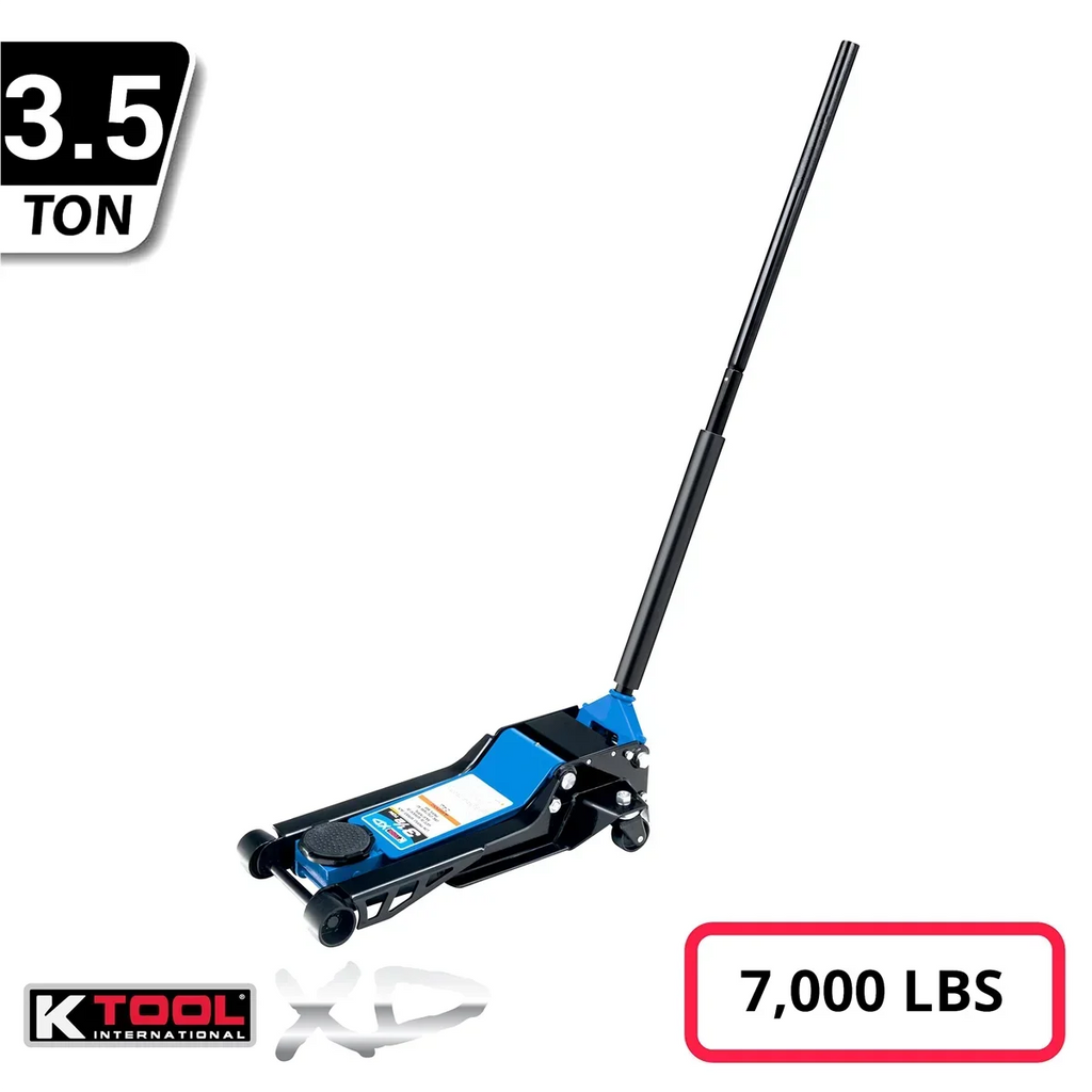 Nouveauté 2026 – Cric de service extra-plat K-Tool INT022 de 3,5 tonnes ; piston à double pompe