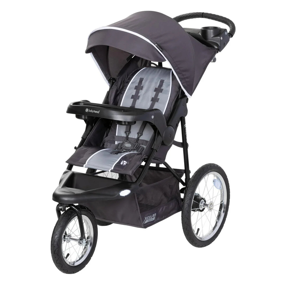 Nouveauté 2026 – Poussette de jogging Baby Trend Xcel-R8 Plus avec lumières LED, modèle . Gris Liberty