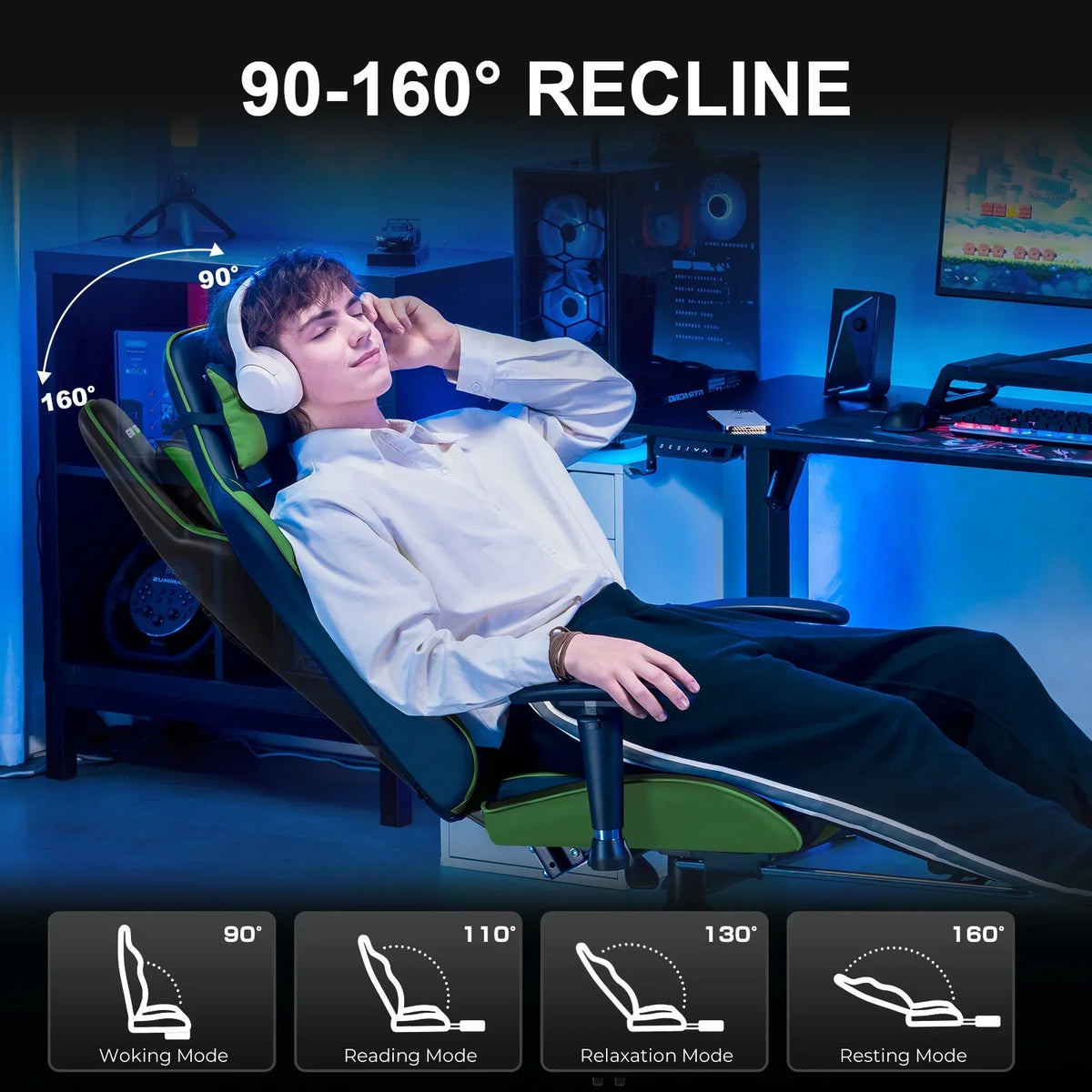 Nouveauté 2026 – Chaise de jeu GTRACING , chaise de bureau ergonomique avec soutien lombaire, revêtement en cuir PU, repose-pieds et appui-tête réglable, rouge