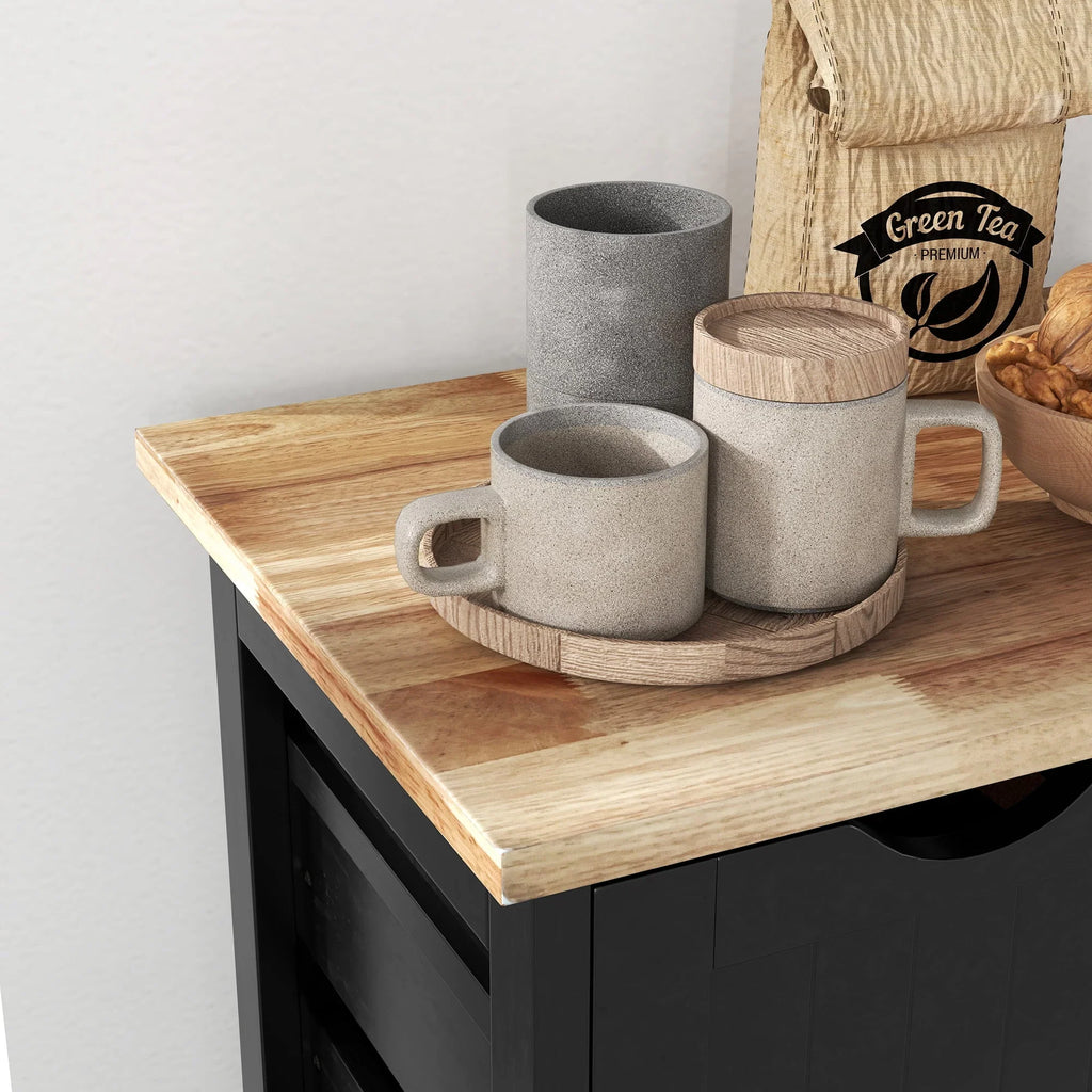 Nouveauté 2026 – Îlot de cuisine roulant HOMCOM , chariot de service de bar, chariot compact sur roulettes avec plateau en bois, étagères et tiroirs pour salle à manger, gris